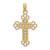 14K Textured and Cut-Out W/ Rope Frame Block Cross Charm