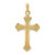 14k Textured and Polished Fleur de lis Cross Pendant - XR-DCEA0201-3463