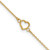 14K Textured and Polished Open Heart 9 inch Anklet Plus 1 inch Extender