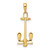 14K  3D Navy Anchor Pendant