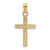 14K Textured Center Block Cross Charm