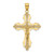 14K Textured Cut-Out Crucifix W/Budded Tips Charm