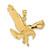 14k Textured Eagle Landing Pendant