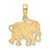 14k Textured Elephant Pendant