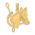 14K Textured Horse Head and Shoe Charm