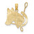 14K Textured Horse Head and Shoe Charm