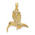 14K Textured Hummingbird Flying Charm