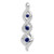 10k White Gold 1/15 carat Lab Grown Diamond VS/SI+ G+ and Lab Created Blue Sapphire Twist Chain Slide Pendant