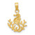14K Textured Mini Seahorse and Coral Charm