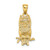 14K Textured Owl Charm