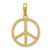 14k Textured Peace Sign Pendant