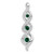 10k White Gold 1/15 carat Lab Grown Diamond VS/SI+ G+ and Lab Created Emerald Twist Chain Slide Pendant