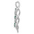 10k White Gold 1/15 carat Lab Grown Diamond VS/SI+ G+ and Lab Created Emerald Twist Chain Slide Pendant