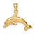 14K Textured/Polished Dolphin Jumping Charm