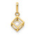 14K  3D Square w/FW Cultured Pearl Pendant