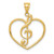 14K Treble Clef in Heart Charm