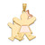 14k Tri-Color Big Girl and Little Boy Engravable Charm - XK-8D151765-3183