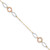 14k Tri-color Circle and Oval 3-Station 9 inch Anklet Plus 1 inch Heart Dangle Extender