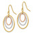 14k Tri-Color Circle Dangle Earrings