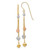 14k Tri-color D/C Triple Heart Dangle Shepherd Hook Earrings