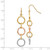 14k Tri-Color Diamond Cut Circle Dangle Earrings