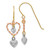 14k Tri-color Diamond Cut Heart Dangle Earrings