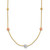 14K Tri-Color Diamond-cut Beads and Beaded Chain 18 inch Station Necklace