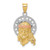14K Tri-color Diamond-cut Christ Charm - D3-B33692F3-9968