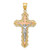 14K Tri-color Diamond-cut Crucifix Pendant - D3-8D328338-7429