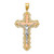 14K Tri-color Diamond-cut Crucifix Pendant - D3-F5995EE1-6253