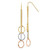 14K Tri-Color Faceted Circle Earrings