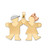 14k Tri-Color Large Boy on Left and Girl on Right Engravable Charm - XK-83D825E4-2115
