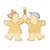 14k Tri-Color Large Girl on Left and Boy on Right Engravable Charm - XK-5B1389D1-4991