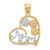 14k Tricolor MOM & Flowers Pendant