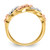 14K Tri-color Polished and Diamond-cut Beads Fashion Ring