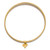 14K Tri-color Polished and Textured with Dangle Heart 7-Strand 11.00mm Slip-on Round Bangle Bracelet - DB-E6090B67-8562