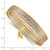 14K Tri-color Polished and Textured with Dangle Heart 7-Strand 11.00mm Slip-on Round Bangle Bracelet - DB-E6090B67-8562