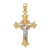 14K Tri-color Polished Crucifix Pendant