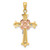 14K Tri-color Polished Crucifix Pendant