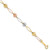 14K Tri-Color Polished Diamond-cut Beads and Oval Link 7 inch Bracelet