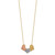 14K Tri-color Polished Three Hearts 17 inch Necklace Plus 1 inch Extender
