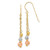 14K Tri-color w/Diamond-cut Beads Dangle Earrings