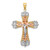 14K Tri-Color w/Rhodium Crucifix Pendant