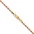 14K Tri-colored 24 inch 2.5mm Diamond-cut Rope with Lobster Clasp Chain