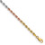 14K Tri-colored 7 inch 3mm Diamond-cut Rope with Lobster Clasp Chain