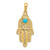 14k Turquoise Filigree Chamseh Pendant