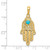 14k Turquoise Filigree Chamseh Pendant
