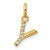 14k Twisted .05 ct. Diamond Initial Y Charm