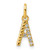 14k Twisted with .05 ct. Diamond Initial A Charm