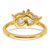 14k Two Stone 1 carat Round and 1 1/8 carat Heart Ring Mounting